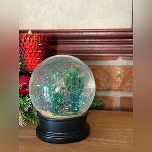 Cactus Snow Globe with Black Base Collectible